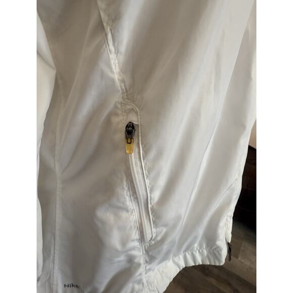 Nike Jacket Womens Large White FitStorm Full Zip Windbreaker Reflective Running - Picture 6 of 15
